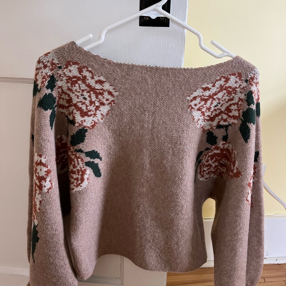 Floral Knit Promesa Sweater - Brown